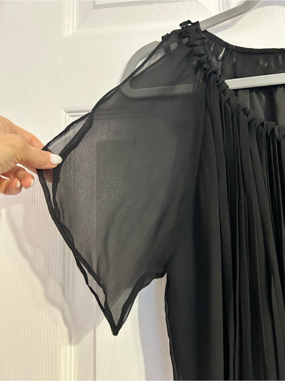 NWOT Pleated Silk Blouse - Picture 5 of 7
